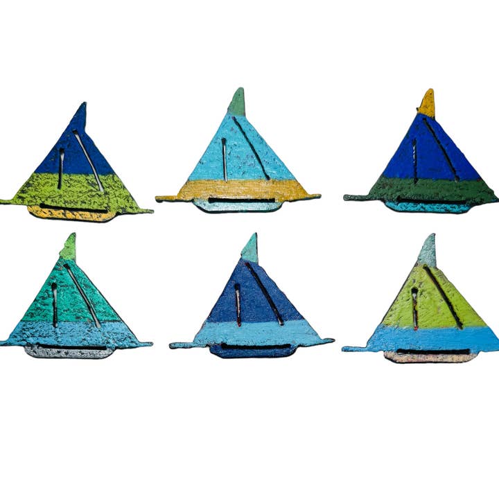 Sailboat magnets cute gifts sustainable beach lake gifts USA for wholesale by Whimsies