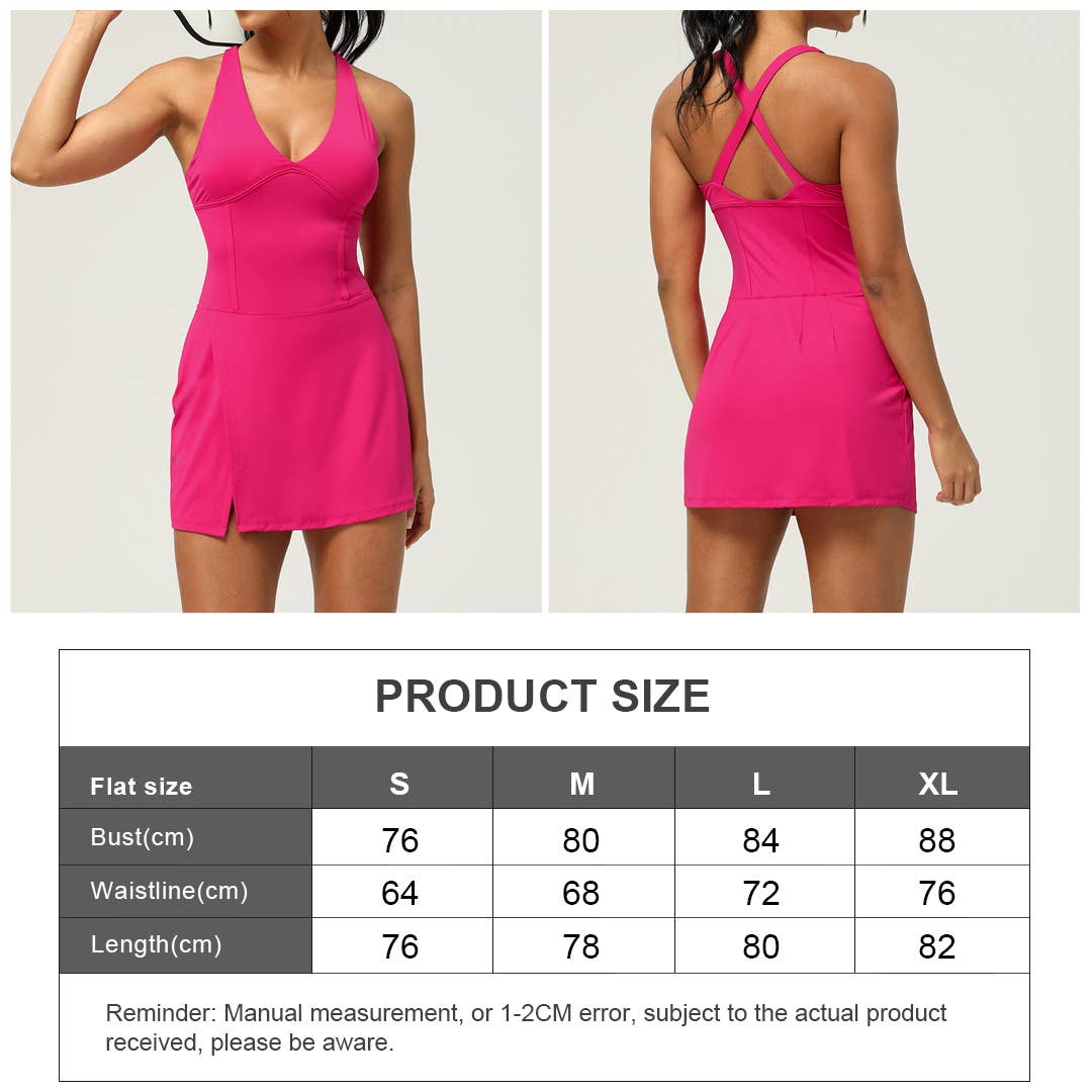 Sodalemon - Vendita all'ingrosso Vestito sportivo - Donna - Vestito da tennis urbano donna in nylon doppio strato con orlo spacco e asciugatura rapida7