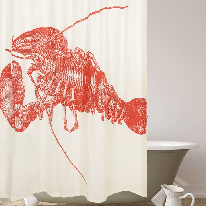 Hummerduschdraperi i bomull – Röd för wholesale av THOMASPAUL