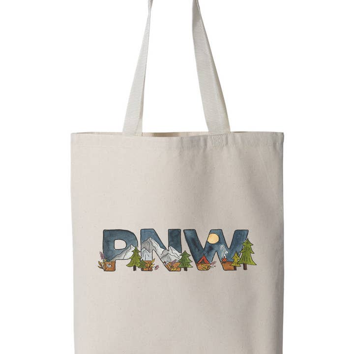 Sac fourre-tout en toile PNW pour la vente par Sticker Girl, formerly KPB Apparel