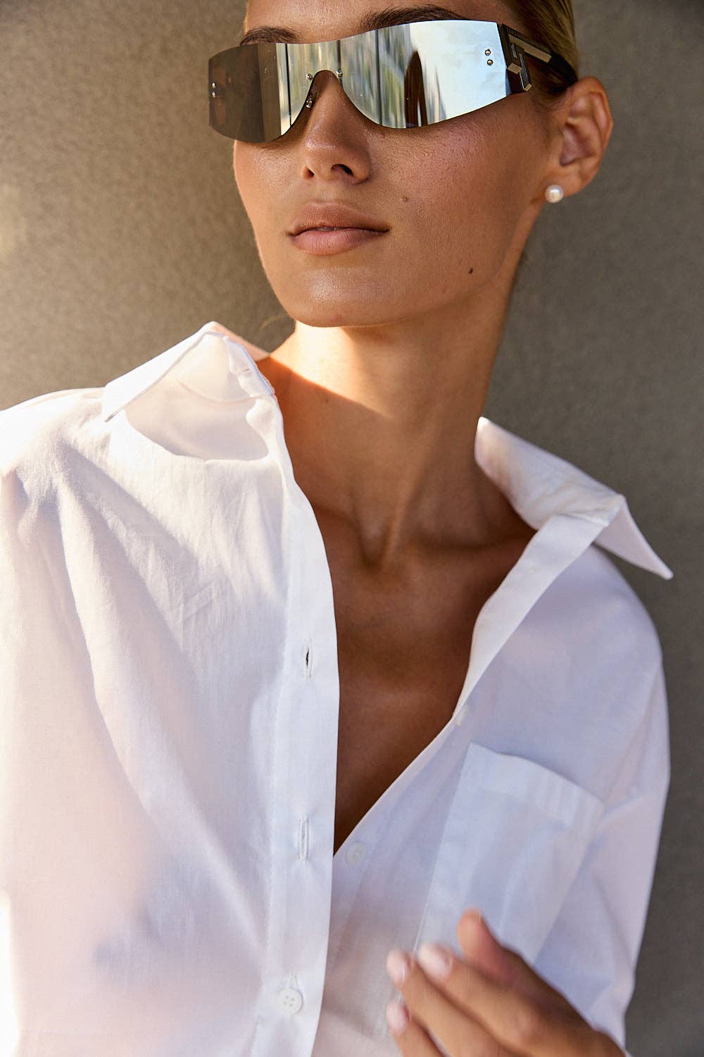 Azuri Fashion Group - Vendita all'ingrosso Camicia button down - Donna - Camicia lunga bianca3