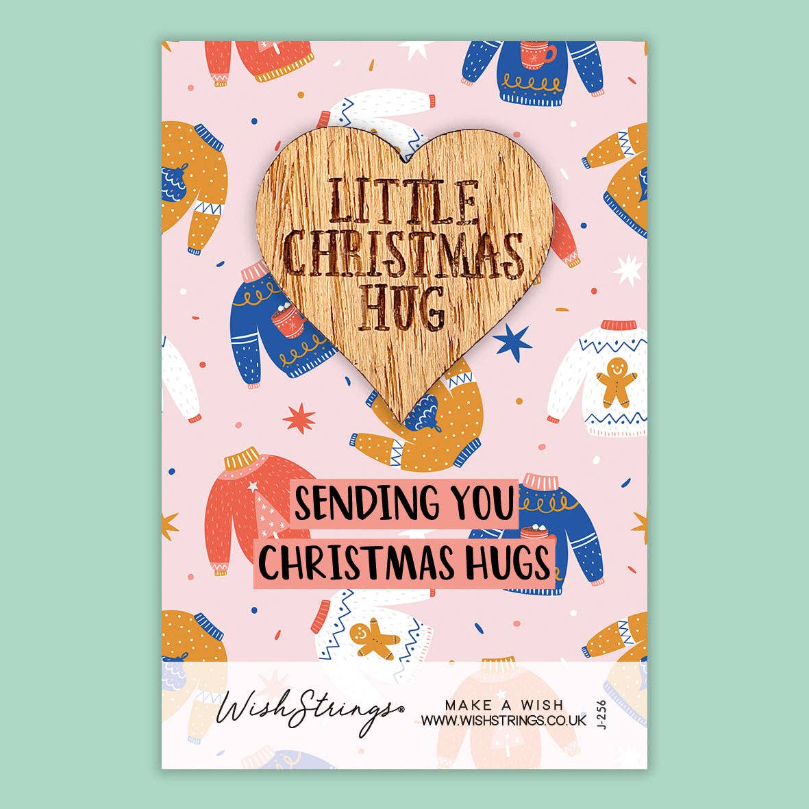 WishStrings - Wholesale Keepsake Coin/Token - CHRISTMAS HUG - LIMITED EDITION- Oak Pocket Hug Token (J256)0