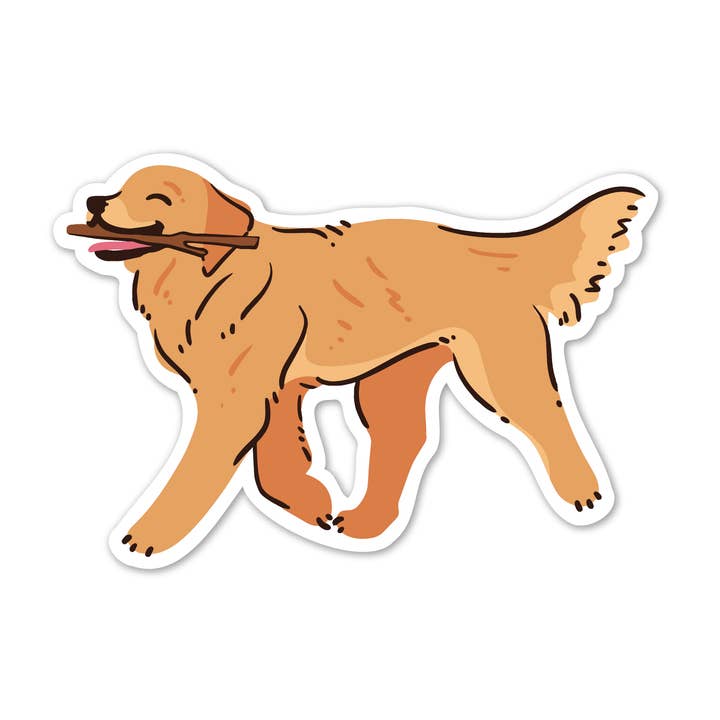 Autocollant Golden Retriever pour la vente par The Stickerie