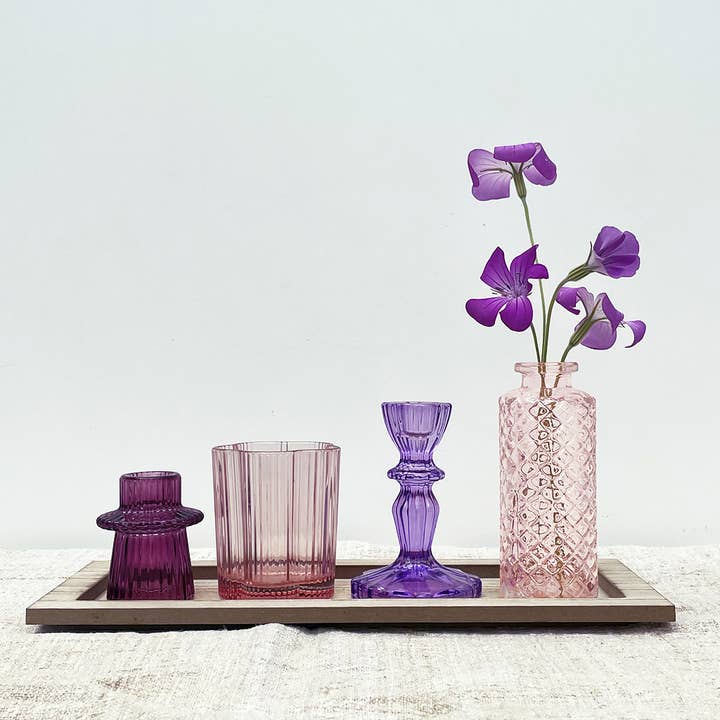 Opjet Paris - Wholesale Decorative Tabletop Object - Set of 4 decorations on a parma tray L33 P13 H14cm3