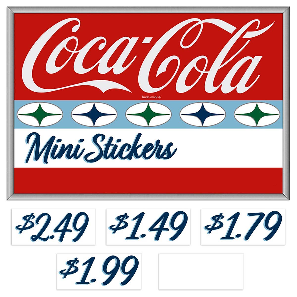 RetroPlanet - Wholesale Phone & Laptop Stickers - Coca-Cola Classics Mini Stickers Bundle 240 ct w/POP Display2