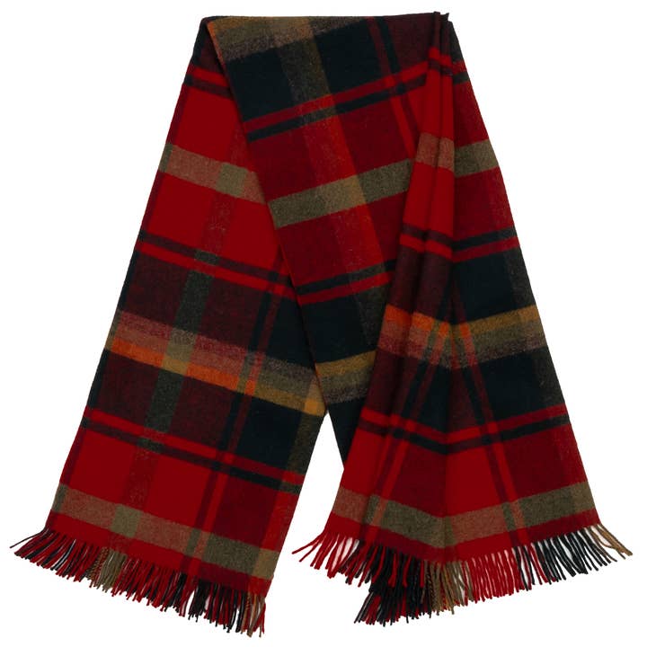 Prince of Scots – wholesale Prydnadsfilt – Highland Tweed Shetland lammullspläd (röd lönn)