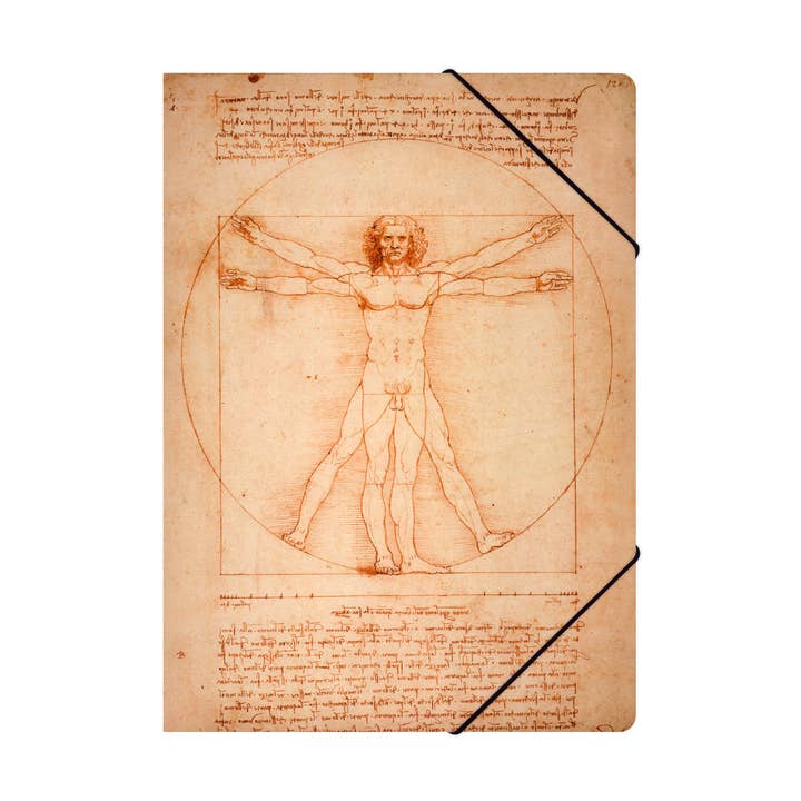 A4-mapp med elastiskt stängningsband – Da Vincis Vitruvianska man för wholesale av MUSEUM WEBSHOP