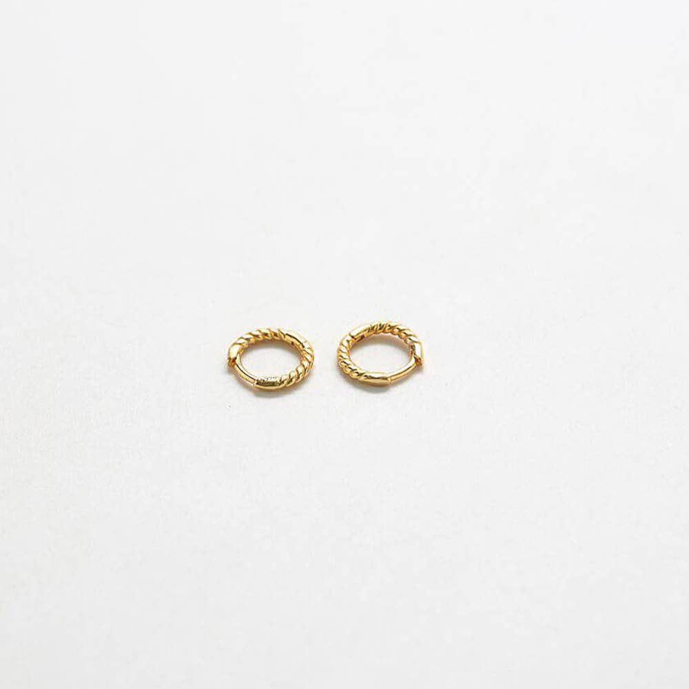 Admiral Row Jewelry - Wholesale Huggie Earrings - Mini Gold Vermeil Rope Twist Huggies - Spring 20264