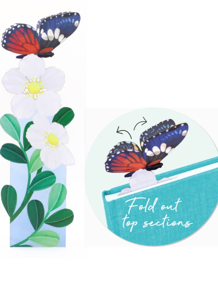 MARQUE-PAGE PAPILLON POPUP ORIGAMO pour la vente par Notes & Queries, Inc.