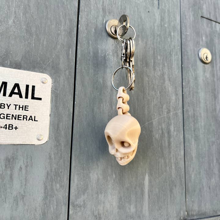 NumanPrints - Wholesale Keychain - Unisex - Skull KeyChain Flexi Spine 3D Printed Print With
