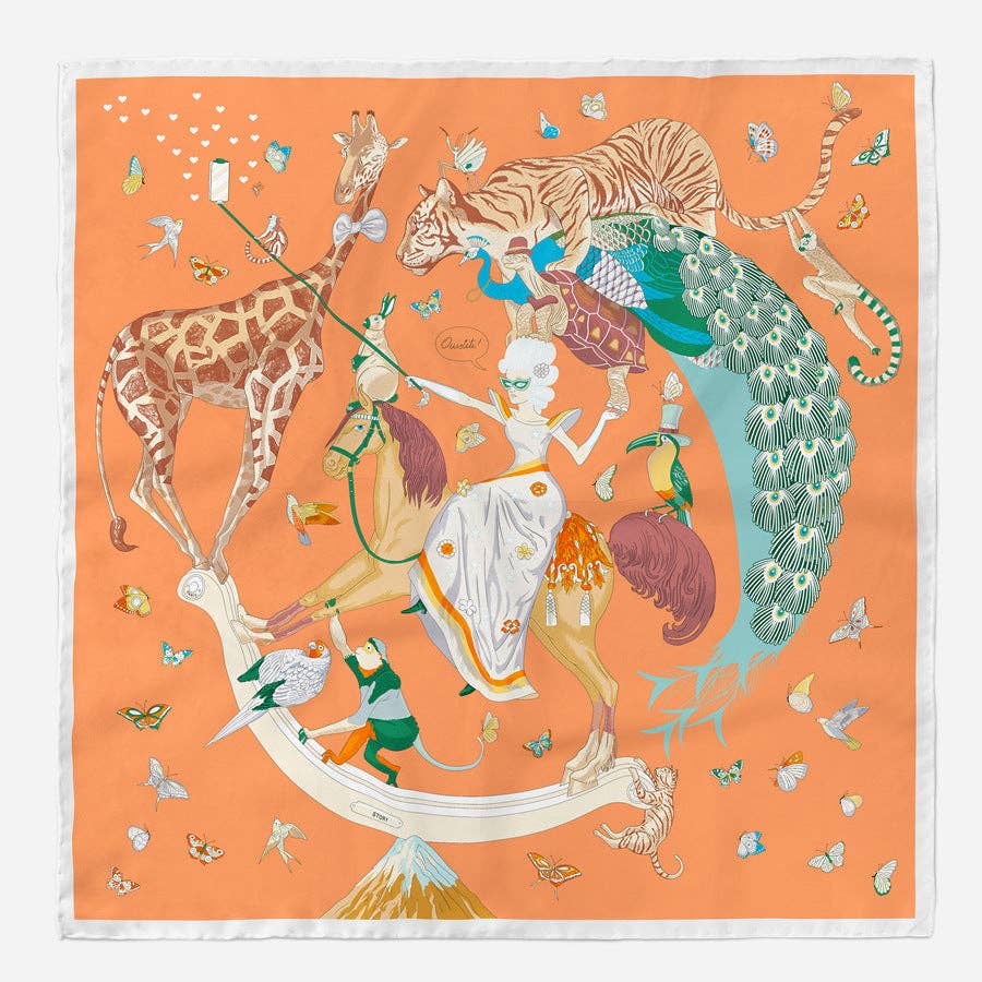 Dipped Shop - Wholesale Scarf - Women's - Colorful Animal Print Square Silk Scarf DP25F4541