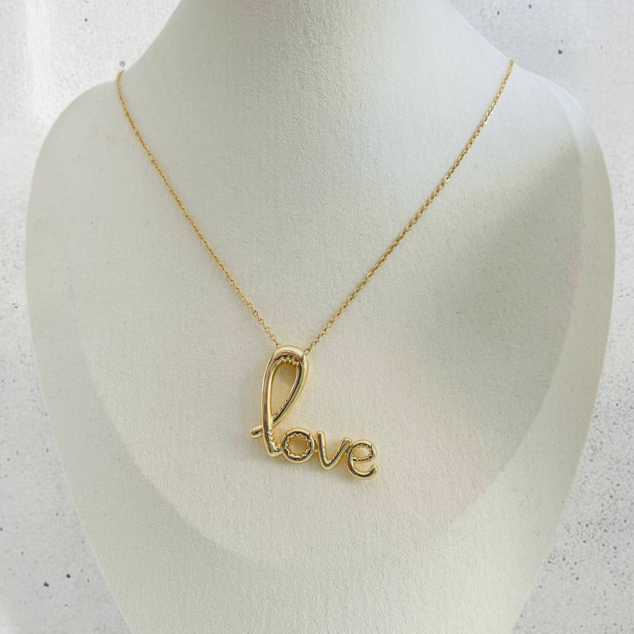 Huracan - Vendita all'ingrosso Collana con ciondolo/pendaglio - Collana Ti Amo con pendente "LOVE" in acciaio inox0