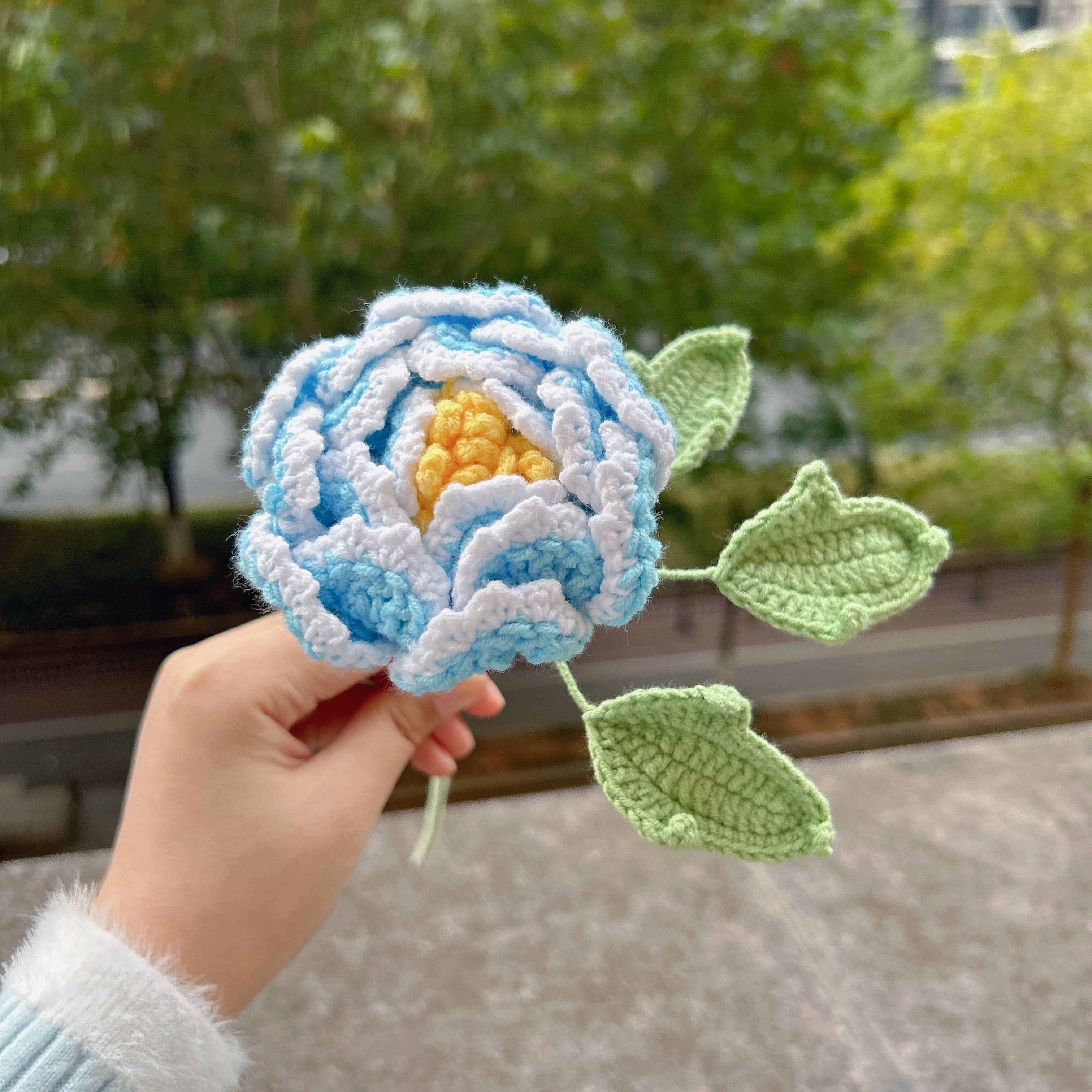 Lilyrosy（Duty free) – Engroshandel Kunstige blomster – Lilyrosy hæklede pæonblomster, håndlavede gaver14