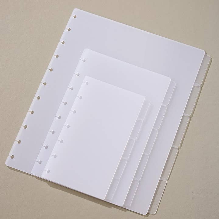 Levenger - Venta al por mayor Cuadernos - Separadores para cuadernos Circa, transparentes, encuadernados en disco (juego de 5)