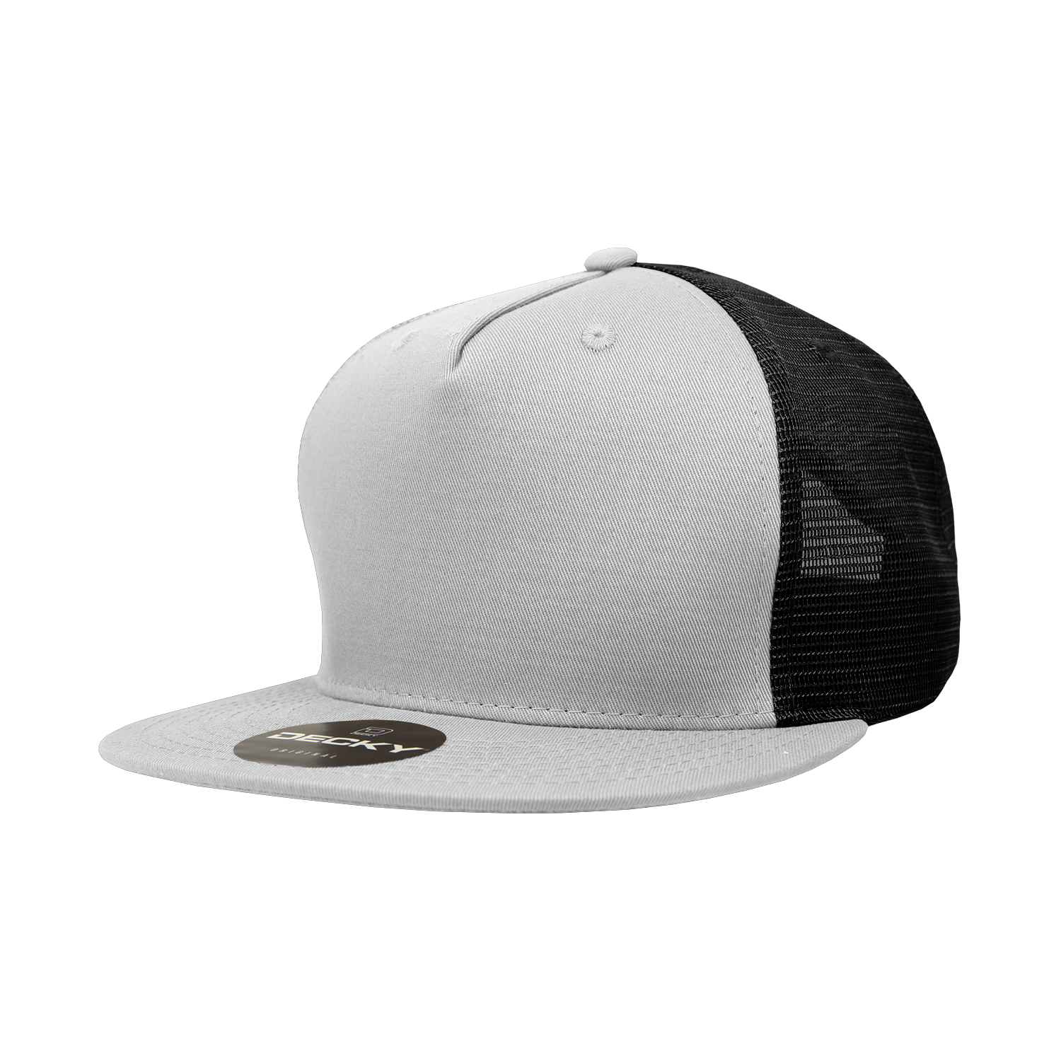 The Park Wholesale - Wholesale Truckerpet - Uniseks - Decky 1040 - Blanco Trucker Snapback-hoeden met 5 panelen - 104051