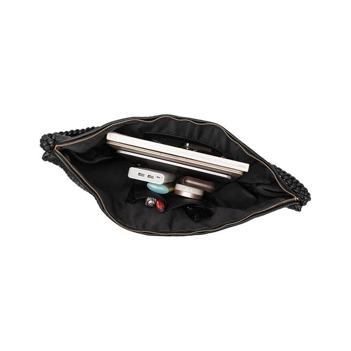 Melie Bianco - Wholesale Shoulder Bag - Women's - Raquel Espresso XL Recycled Shoulder Bag
