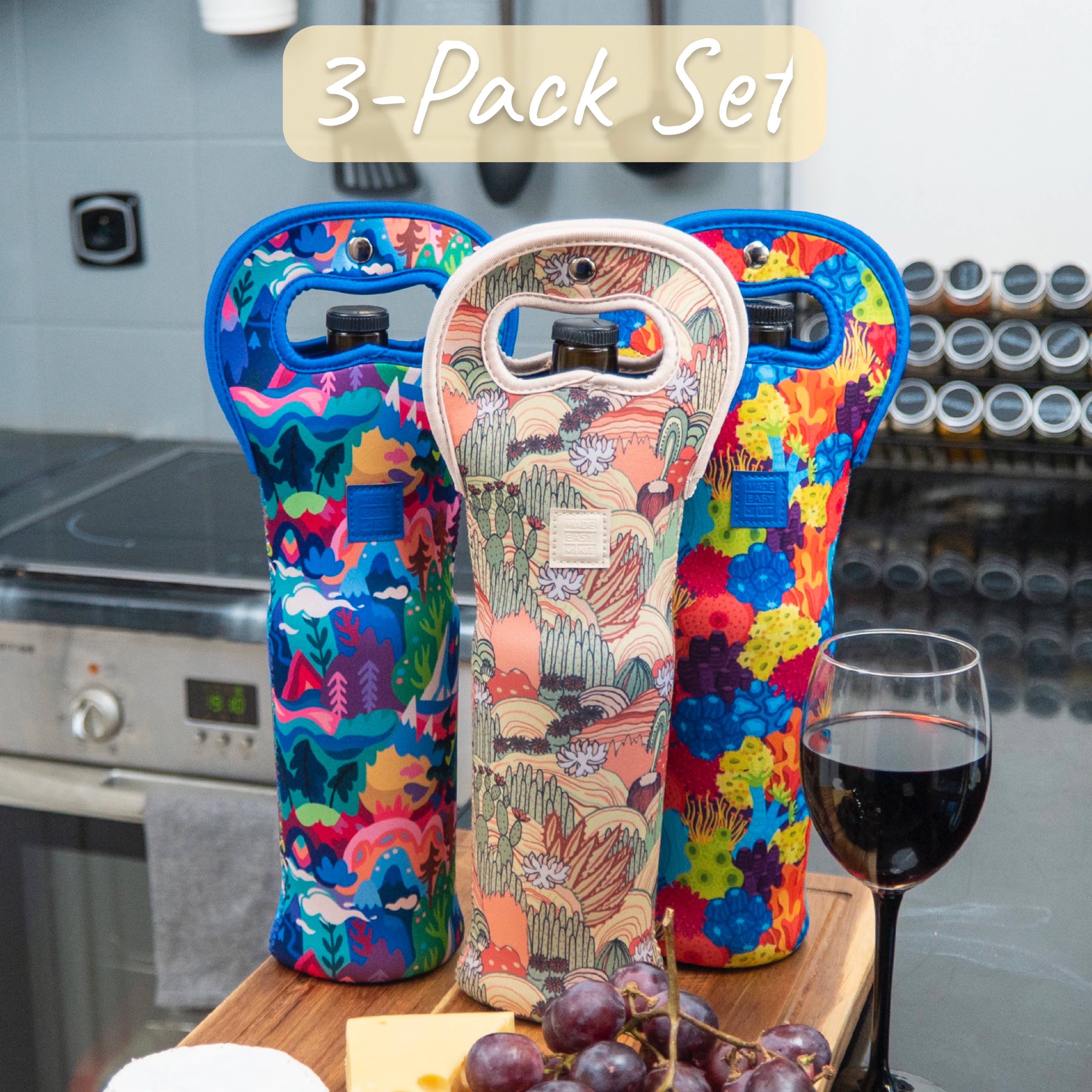 MADE EASY KIT – wholesale Wine tote – Made Easy Kit Insulated Wine Tote Neoprene Carrier Set of 313