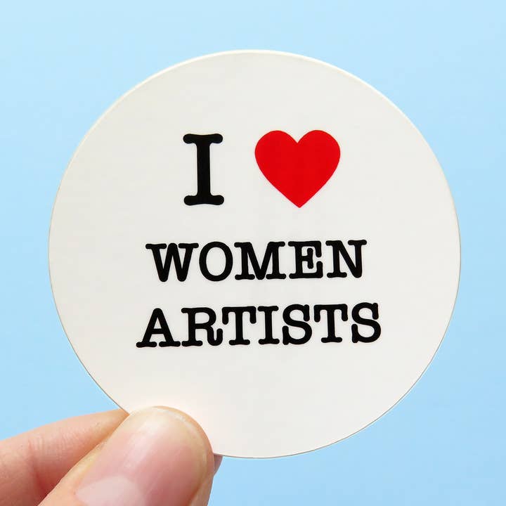 Autocollant I LOVE WOMEN ARTISTS l Art Museum Gift Shop Gift Shop pour la vente par Word For Word Factory