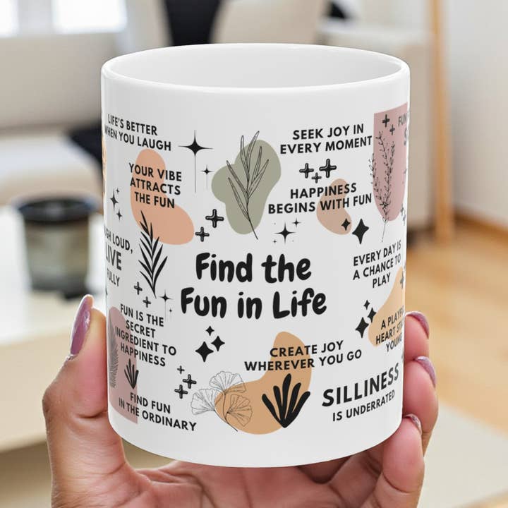 EMESLY - Wholesale Coffee Mug - Find the Fun in Life Motivational Coffee Mug Gift; 11oz/15oz0
