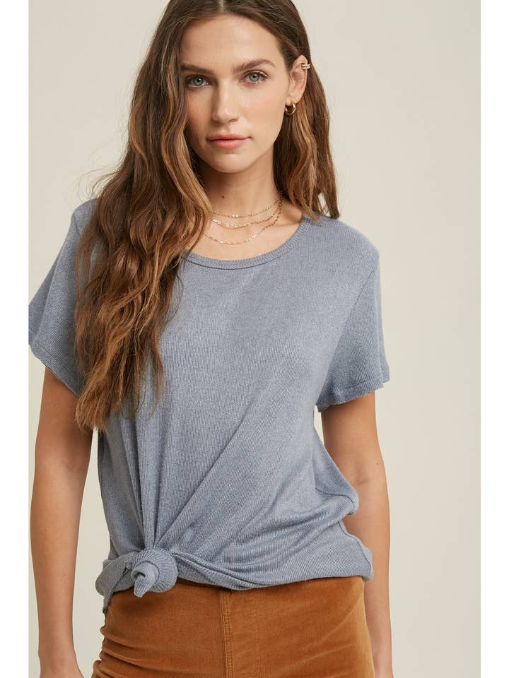 GERIPPTES STRICKTOP MIT ROHKANTEN-DETAIL / WL21-6077 für den Großhandel von Wishlist Apparel