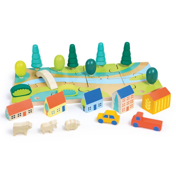 Mentari Toys - Vente Jouet en bois – enfant - Casse-tête de Tiny Town1