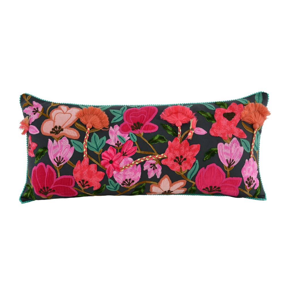 Karma Living - Wholesale Lumbar Pillow - Set of 2 Floral Finest Blossom Canvas Pillows 16x36"1