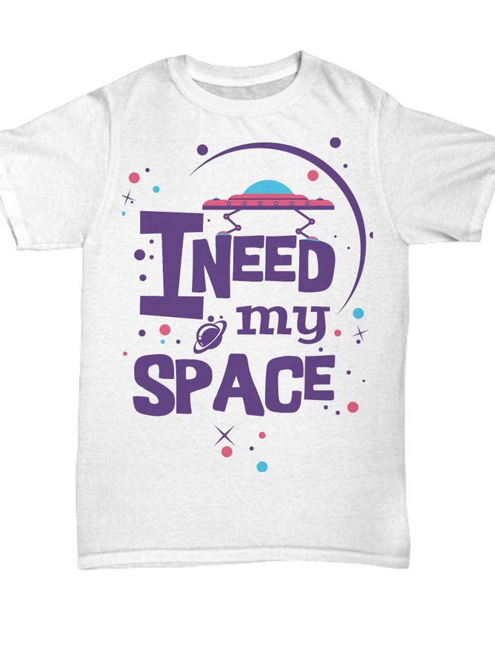 White Space Pun T-Shirt - I Need My Space - Gift For Space Fans for wholesale on Faire