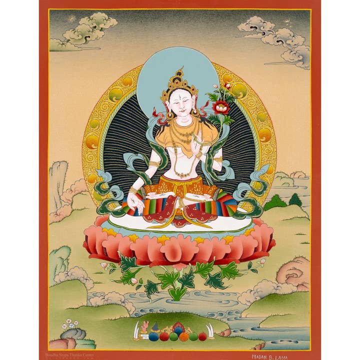 Weiße Tara Thangka – Ein heiliger Führer zu innerer Harmonie für den Großhandel von Boudha Stupa Thanka Centre