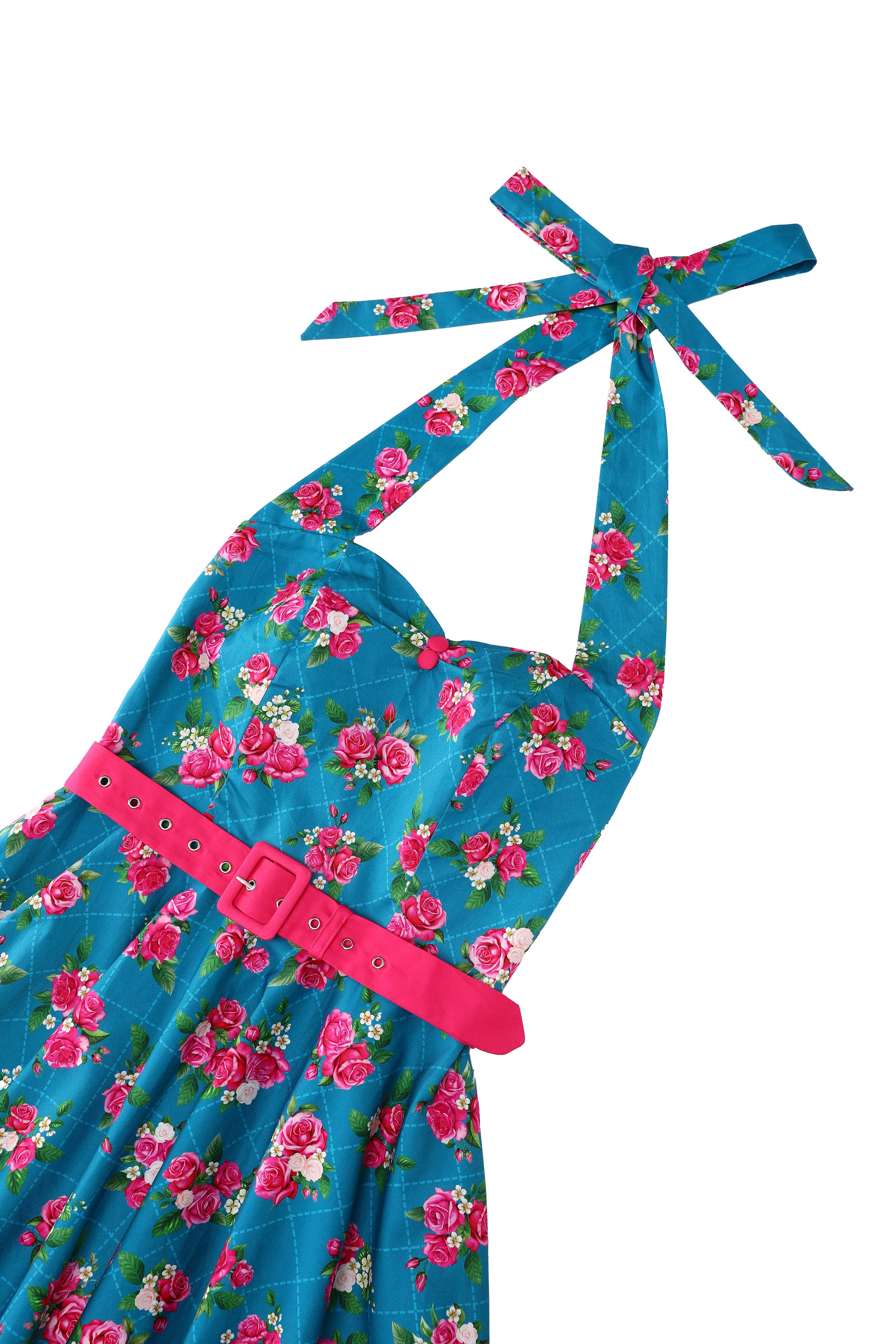 Dolly & Dotty - Wholesale Dress - Women's - Daisy Fifties Style Rose Halter Dress3