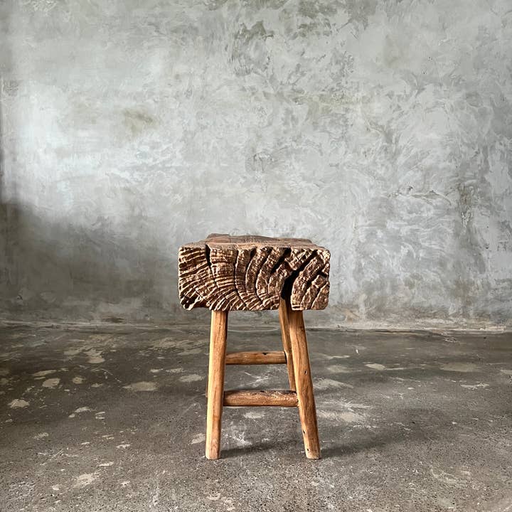 Office Objets - Wholesale Bench - Small organic bench in blonde Asian teak with four legs - Sepuluh12