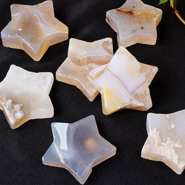 Moon Rituals - Wholesale Spiritual Stone/Crystal - Flower Agate Star – for Growth and Inspiration, Christmas Crystal Gift