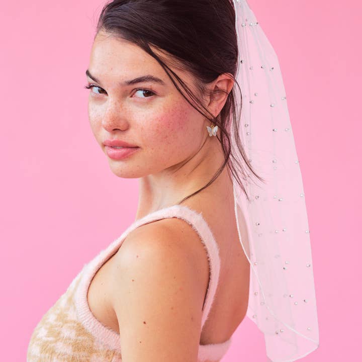 xo, Fetti - Wholesale Veil - Women's - Pearl Bridal Veil, Bachelorette Party Accessory2