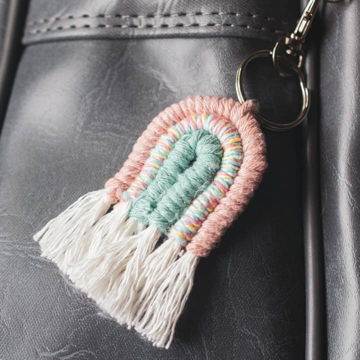 Ruby Moon Decor - Wholesale Keychain – Women's - Colourful boho macrame rainbow keychain4