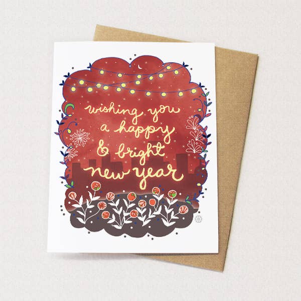 Cynla - Wholesale New Year's Card - BOX of 8 Bright New Year Card, happy new year greetings3