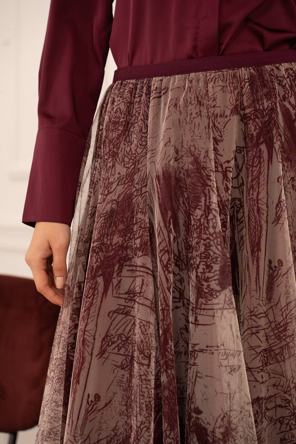 CHOKLATE PARIS - Wholesale Skirt - Women's - Amber skirt in toile de Jouy printed tulle - CK08202-15