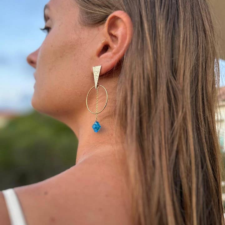 Brique d'Oreille - Vente Boucles d'oreilles pendantes - Boucles d'oreilles ethniques dorées - Les Voyageuses6