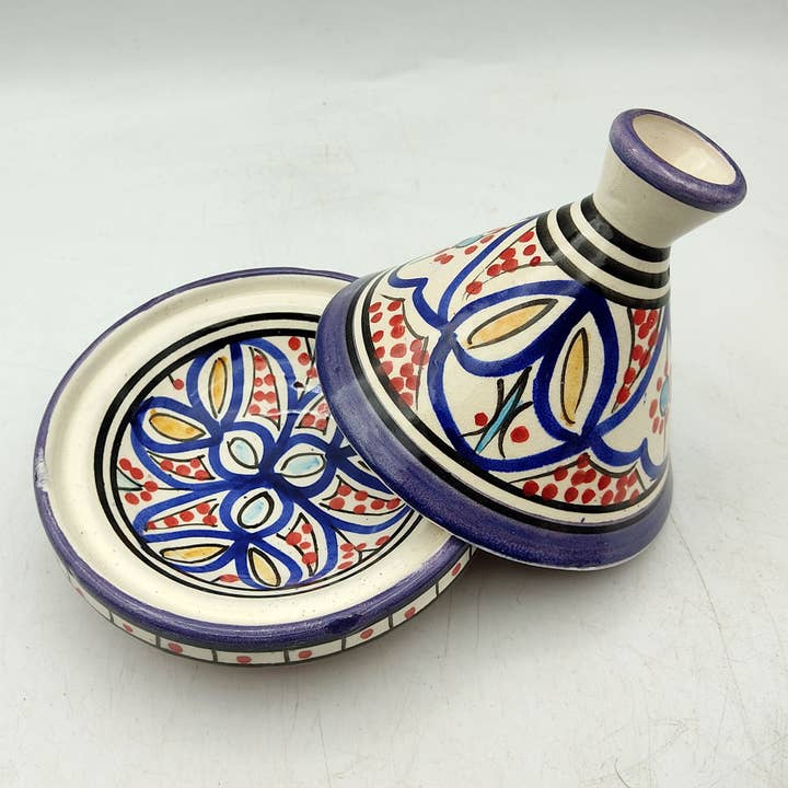 Etnico Arredo – Prato/tigela decorativa por atacado – Mini tajine étnico marroquino de cerâmica e terracota para especiarias e molhos2