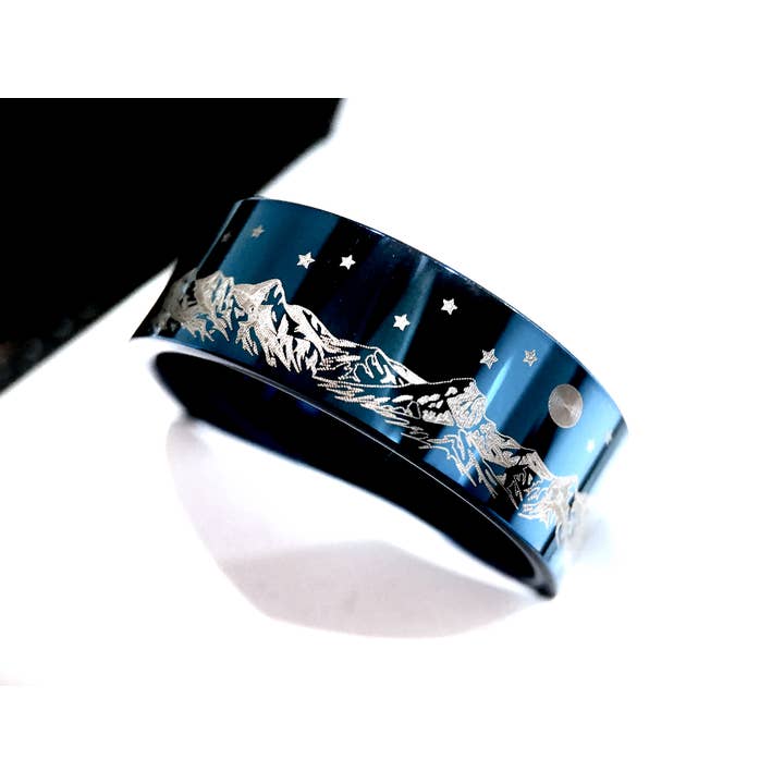 rings paradise - Wholesale Jewelry - Men's - Blue Ocean & Mountain Range Men's Wedding Engagement Ring