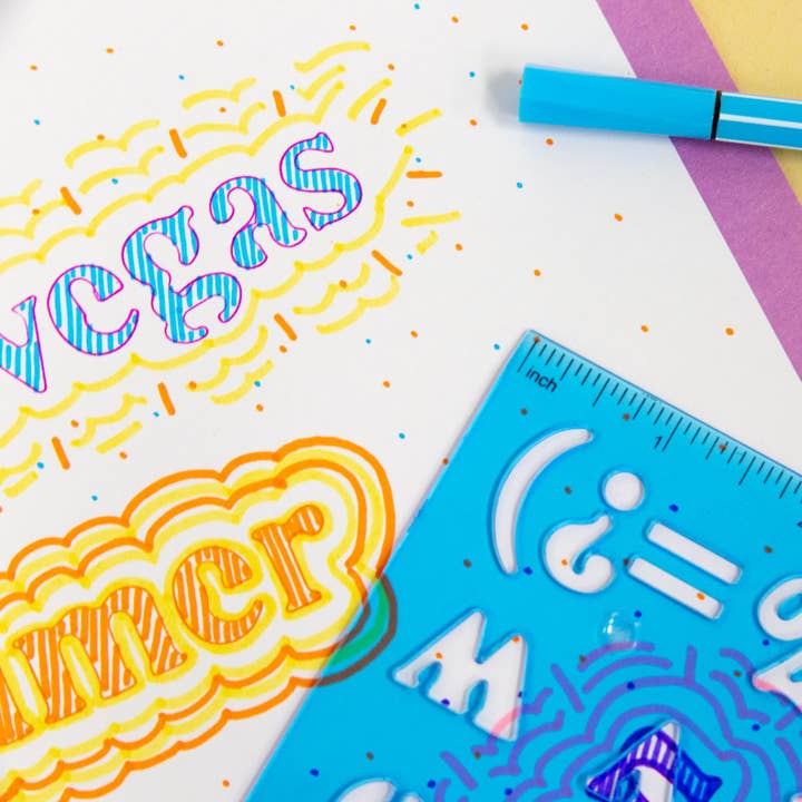 BAZIC Products - Wholesale Stencil/Craft Die - 20mm Size Lettering Stencil Ruler Sets (2/Pack)4