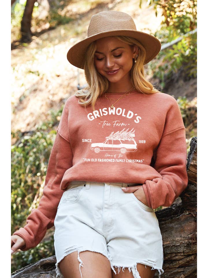 OAT COLLECTIVE - Wholesale Graphic Sweatshirt - Women's - GRISWOLD'S TREE FARM Graphic Sweatshirt