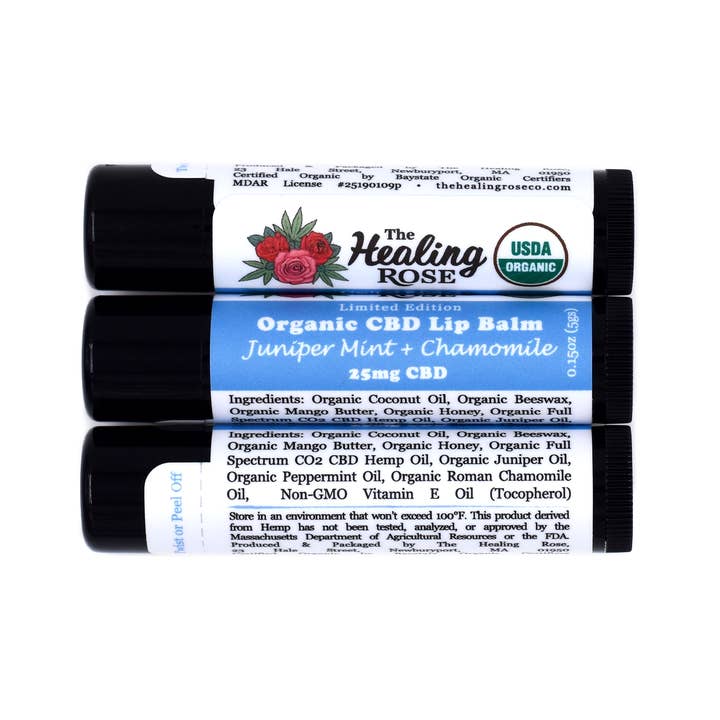 The Healing Rose - Wholesale CBD Other - Topical - Organic CBD Lip Balm - Juniper Mint w. Chamomile *limited*