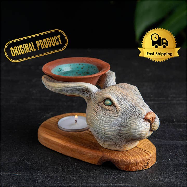 Troy Touch - Wholesale Wax Warmer - White Rabbit Oil Burner, Black Bunny Incensory, Wax Warmer,