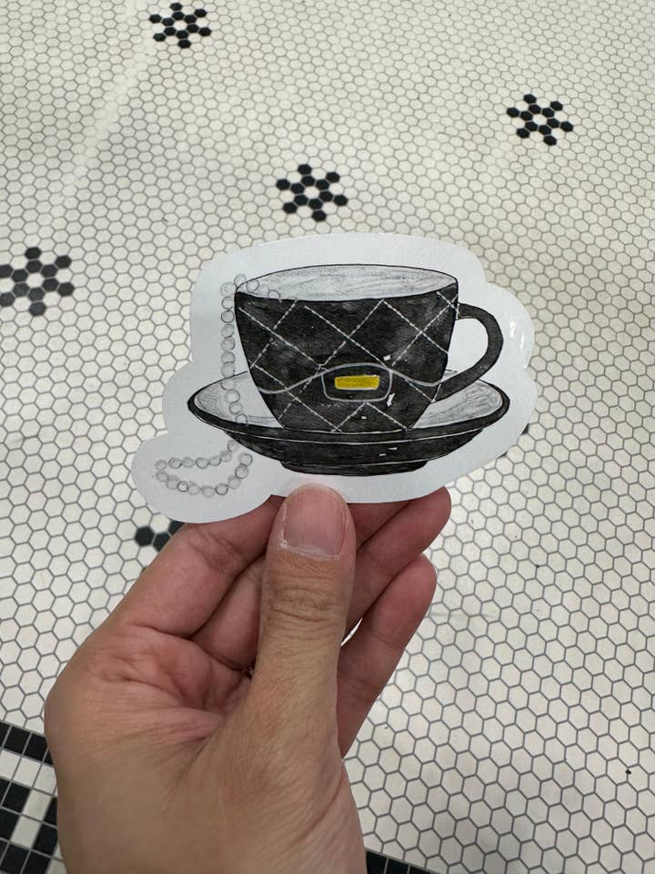 Black Cappuccino Sticker for wholesale by My Ohh My Studio