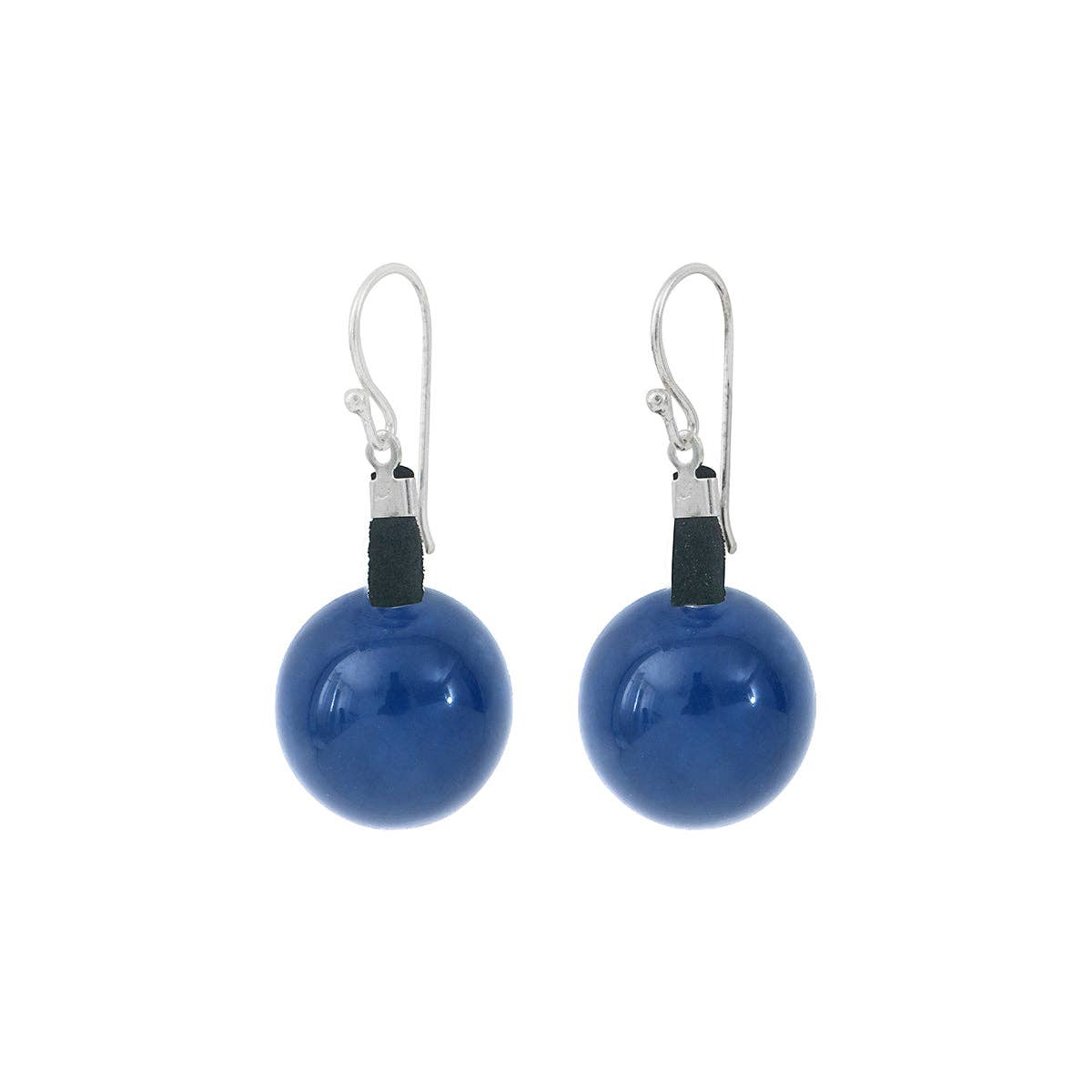 Lunasol - Venta al por mayor Pendientes colgantes - Pendientes de marfil vegetal y cereza azul marino con ganchos plateados