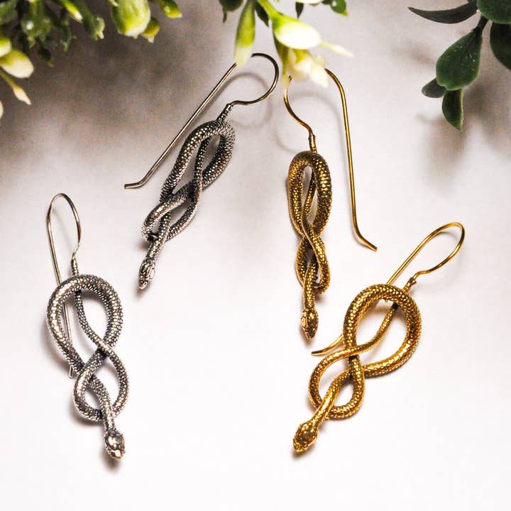 Brincos Salima Twisted Serpent Drop por atacado de Zumki