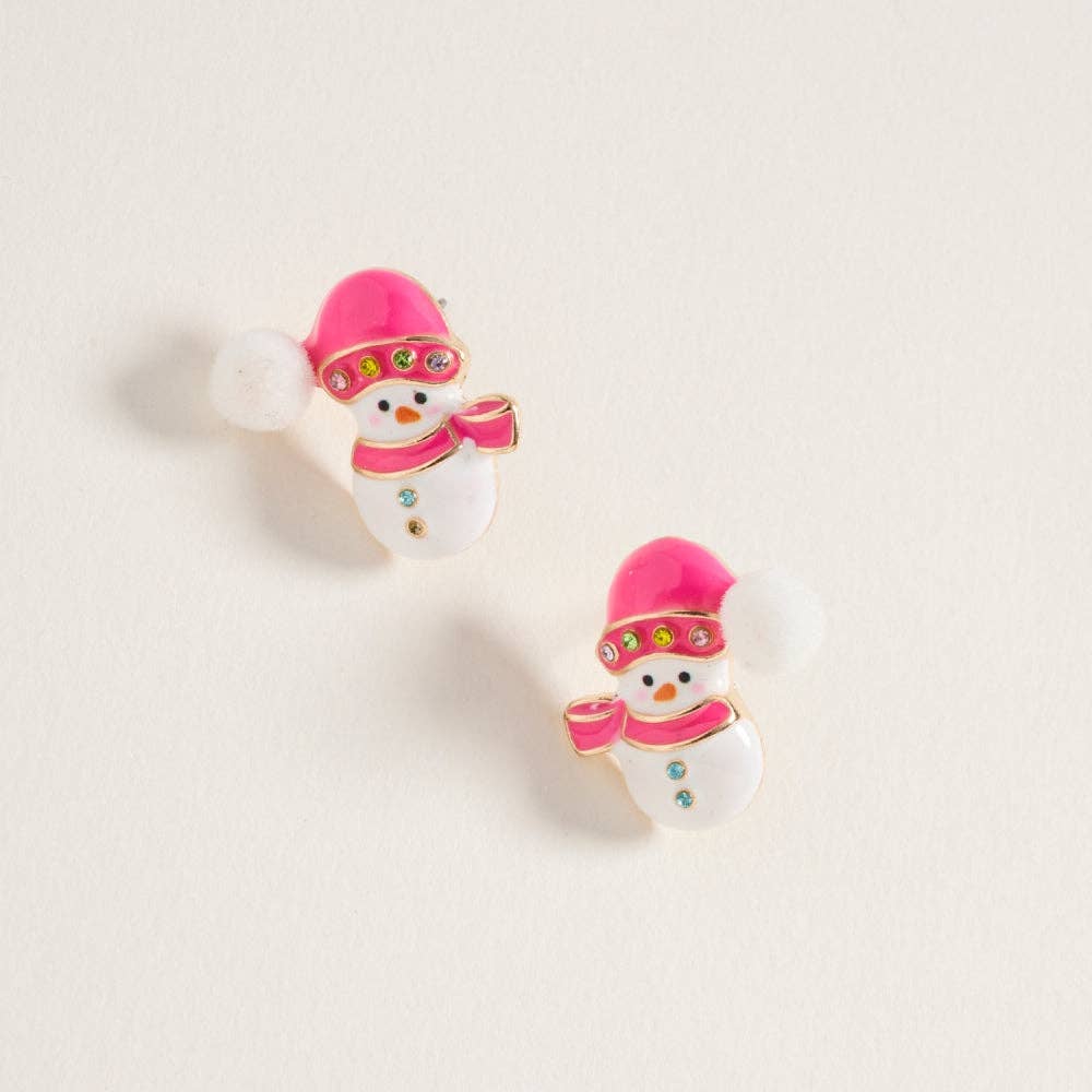 Designature New York – wholesale Solitärörhängen – Jul Snögubbe Pompom Strass Örhängen1