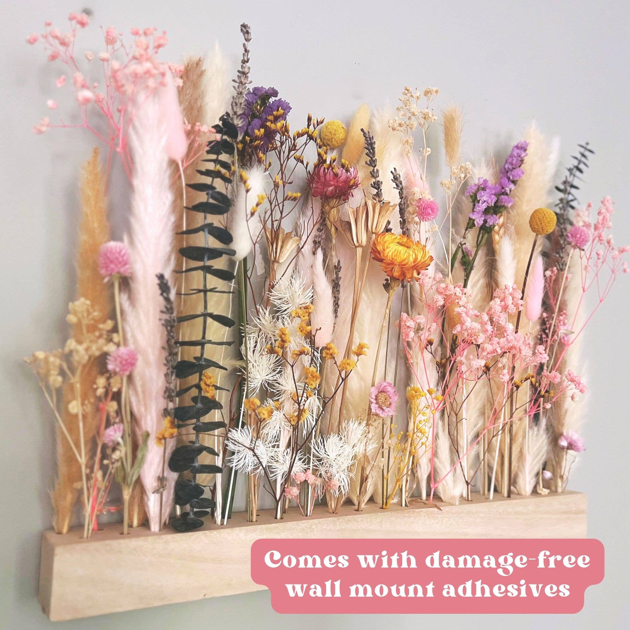 Petal And Press - Wholesale Dried/Pressed Flowers - Dried Flowers Bouquet with Wood Bar, Wooden vase6
