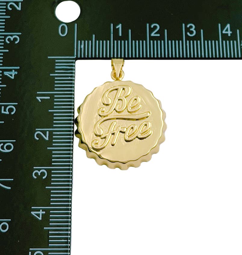 Beads Creation - Wholesale Individual Charm/Pendant - Gold Filled Soda Cap Pendant Charm Pendant, CP13043