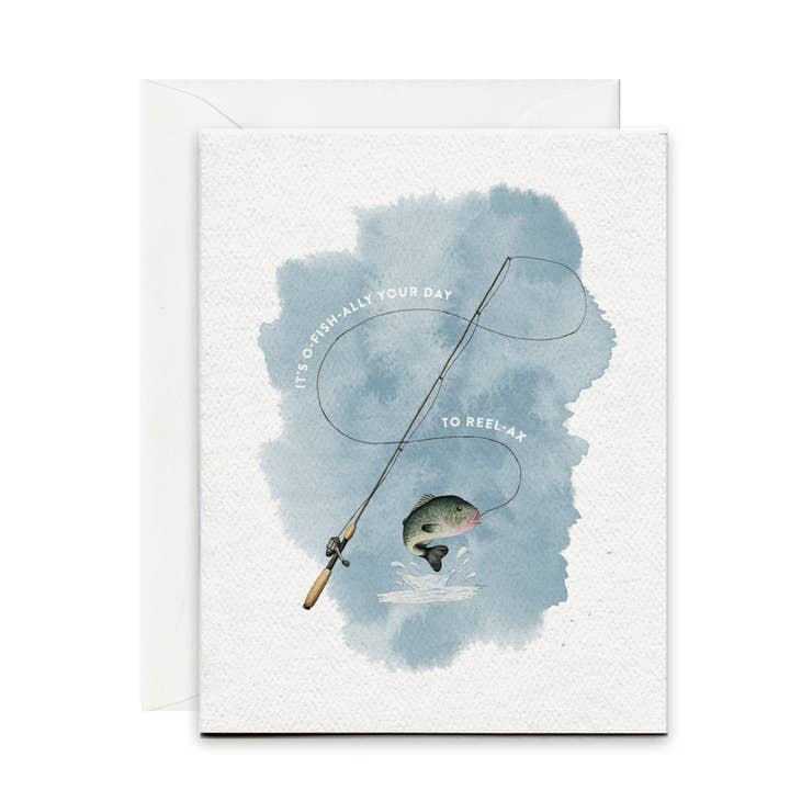 It's O-Fish-Ally Your Day Fishing Pun Greeting Card for wholesale by Pip & Cricket