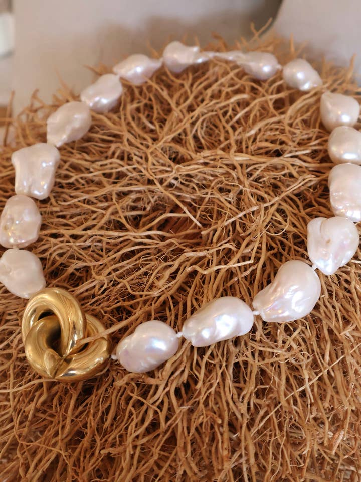 Baroque necklace with Infinity clasp for wholesale by Bittersweet Designs